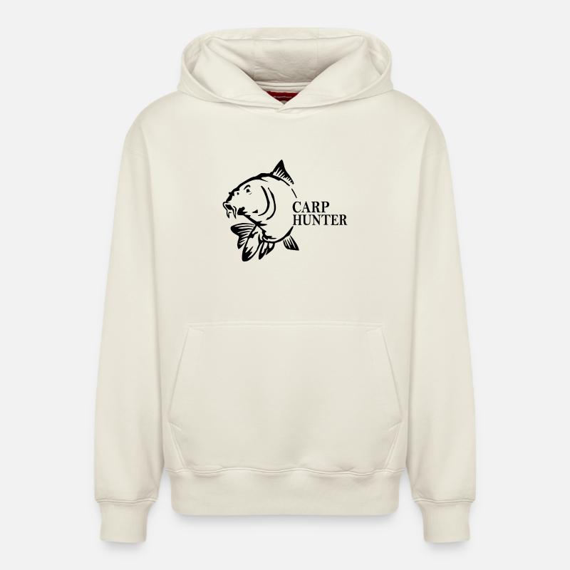 Chasseur de carpes - Sweat à capuche unisexe décontracté en coton biologique – de SPREAD - blanc cassé