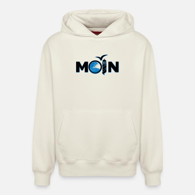 Moin Norddeutsch - Relaxed Unisex Organic Hoodie – von SPREAD - Naturweiß