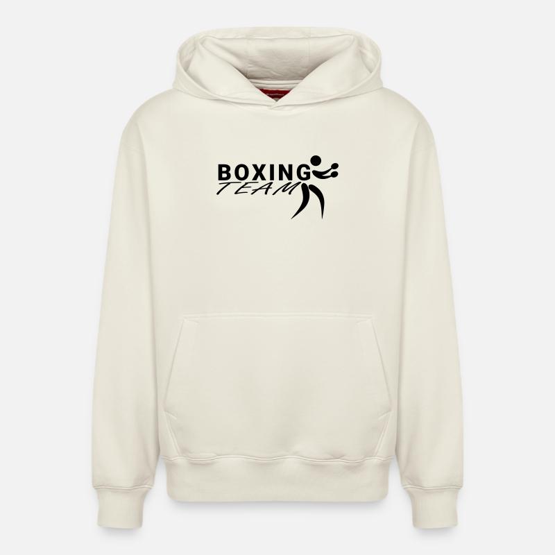 Boxing Team - Relaxed Unisex Organic Hoodie – von SPREAD - Naturweiß