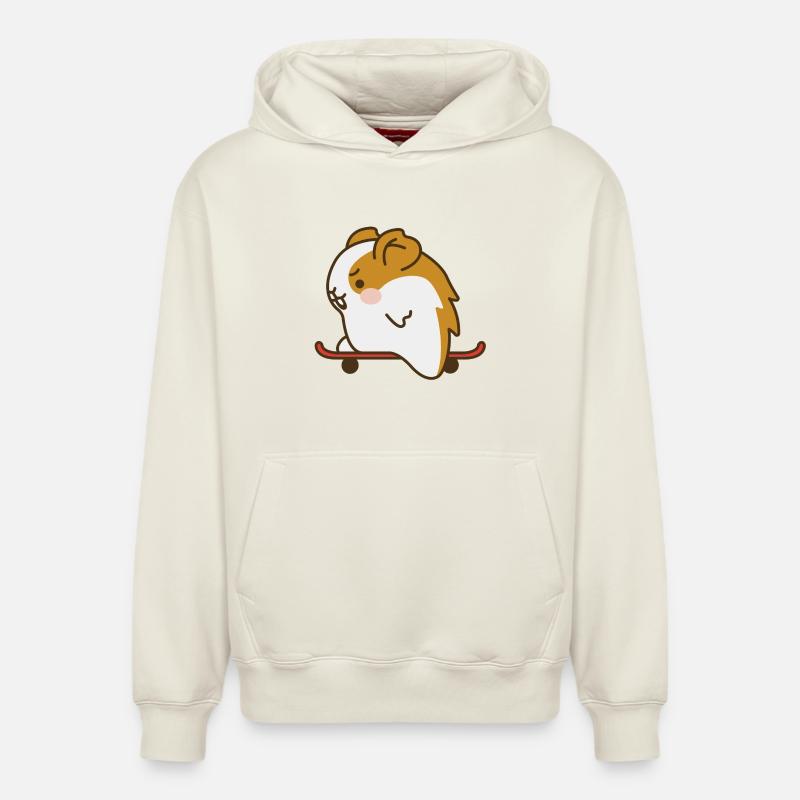 Hamster - Sweat à capuche unisexe décontracté en coton biologique – de SPREAD - blanc cassé
