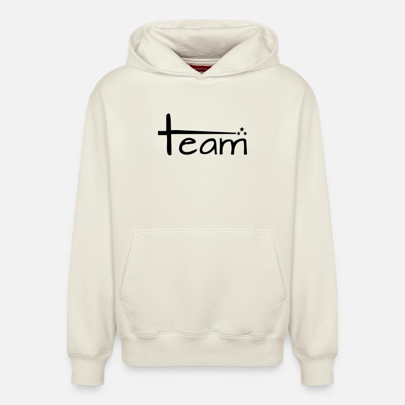Team Style avec étoiles - Sweat à capuche unisexe décontracté en coton biologique – de SPREAD - blanc cassé