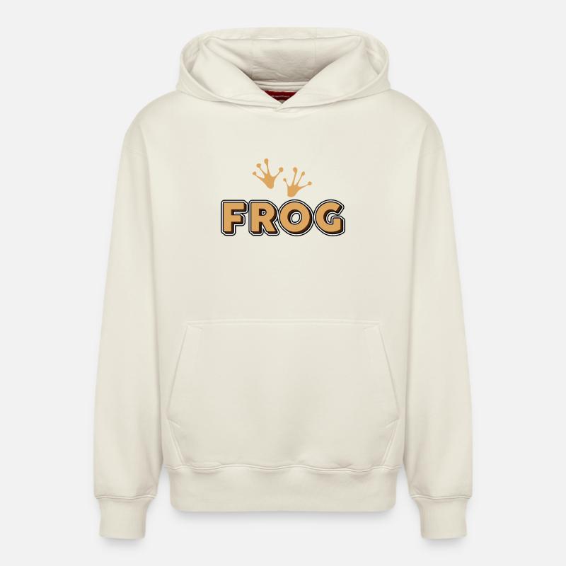 Frosch - Sweat à capuche unisexe décontracté en coton biologique – de SPREAD - blanc cassé