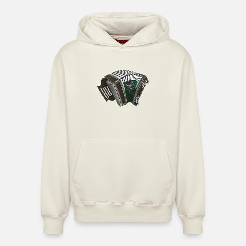 Harmonica styrienne - Styrie | ZiachON ! - Sweat à capuche unisexe décontracté en coton biologique – de SPREAD - blanc cassé