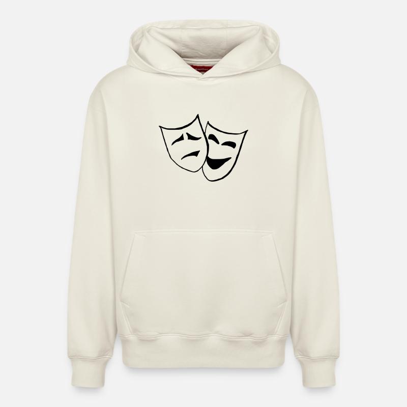 Masques de théâtre - Sweat à capuche unisexe décontracté en coton biologique – de SPREAD - blanc cassé