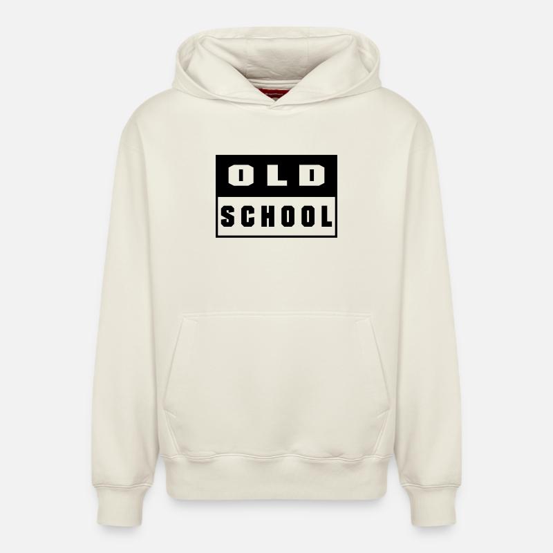 Old School - Sweat à capuche unisexe décontracté en coton biologique – de SPREAD - blanc cassé