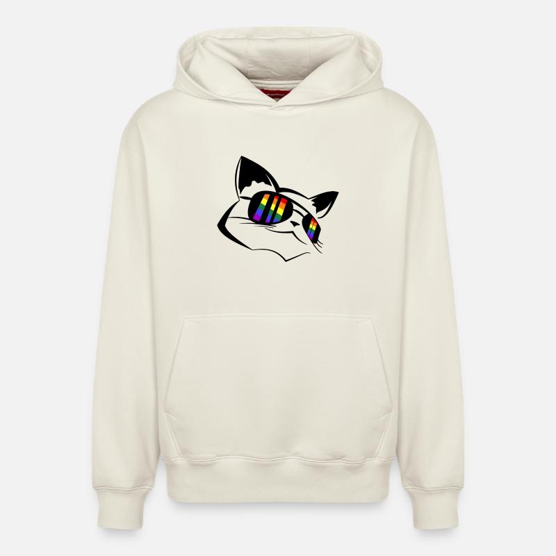 Pride Chat LGBT - Sweat à capuche unisexe décontracté en coton biologique – de SPREAD - blanc cassé