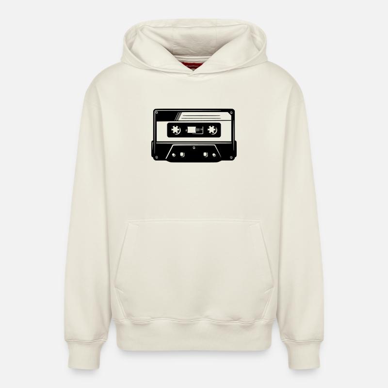 cassette - Sweat à capuche unisexe décontracté en coton biologique – de SPREAD - blanc cassé