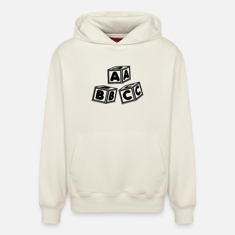 Blocs ABC - Sweat à capuche unisexe décontracté en coton biologique – de SPREAD - blanc cassé