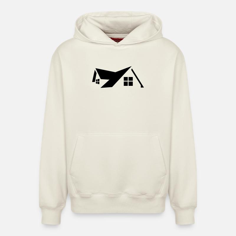 Logo maison - Sweat à capuche unisexe décontracté en coton biologique – de SPREAD - blanc cassé