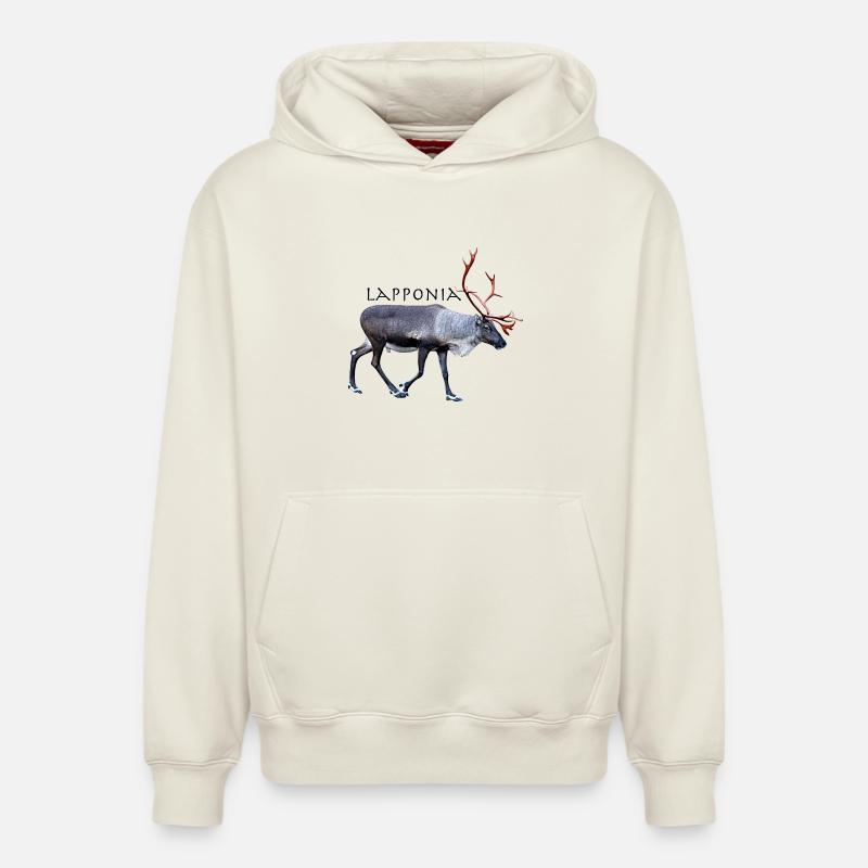 Lapponia - Sweat à capuche unisexe décontracté en coton biologique – de SPREAD - blanc cassé