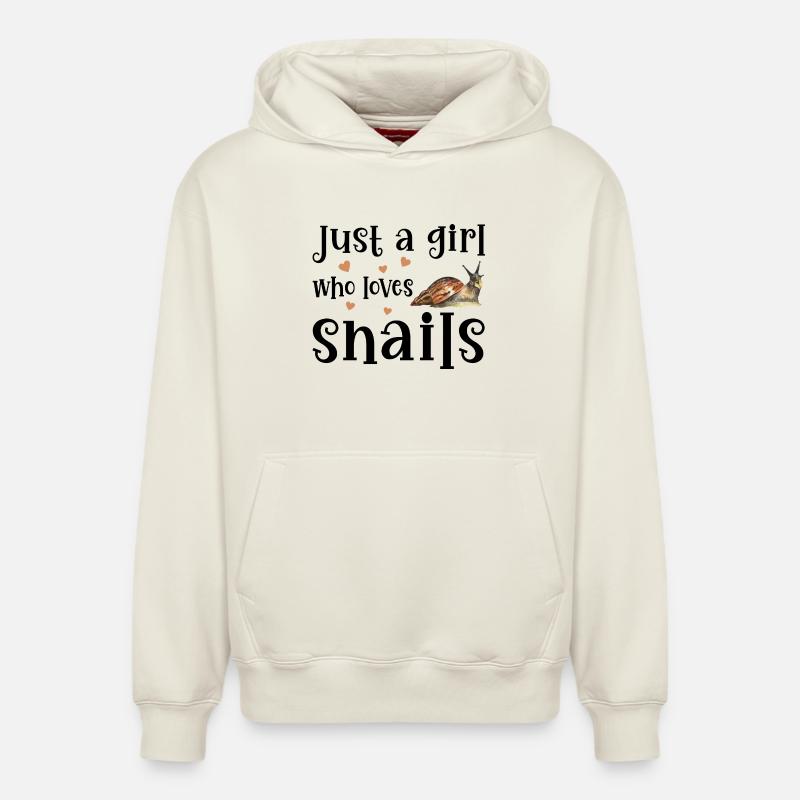 Escargots d’escargot - Sweat à capuche unisexe décontracté en coton biologique – de SPREAD - blanc cassé