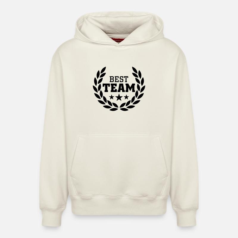 Best Team - Sweat à capuche unisexe décontracté en coton biologique – de SPREAD - blanc cassé