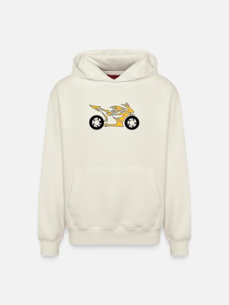 Motorcykel Cykel Chopper Knallert Roll - Unisex hættetrøje i økologisk bomuld med afslappet pasform – fra SPREAD - råhvid