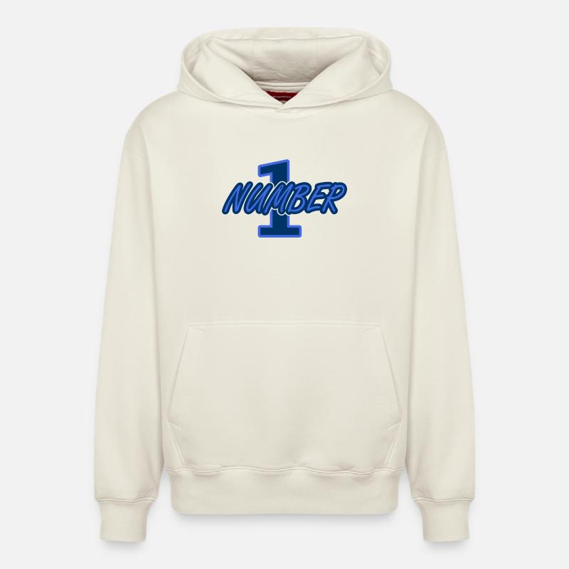 NUMBER 1 - Sweat à capuche unisexe décontracté en coton biologique – de SPREAD - blanc cassé