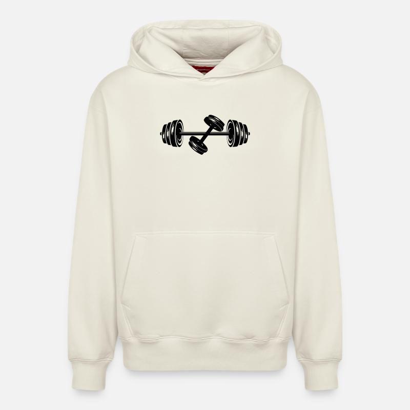 Poids disques d’haltères haltères haltères 2 - Sweat à capuche unisexe décontracté en coton biologique – de SPREAD - blanc cassé