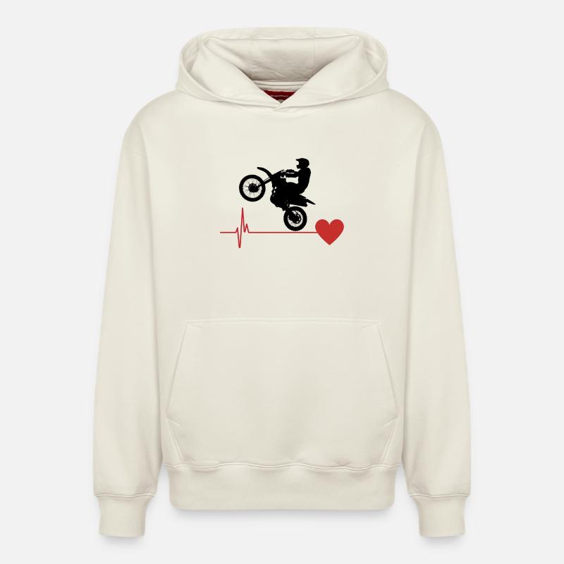 Motocross Passion - Sweat à capuche unisexe décontracté en coton biologique – de SPREAD - blanc cassé
