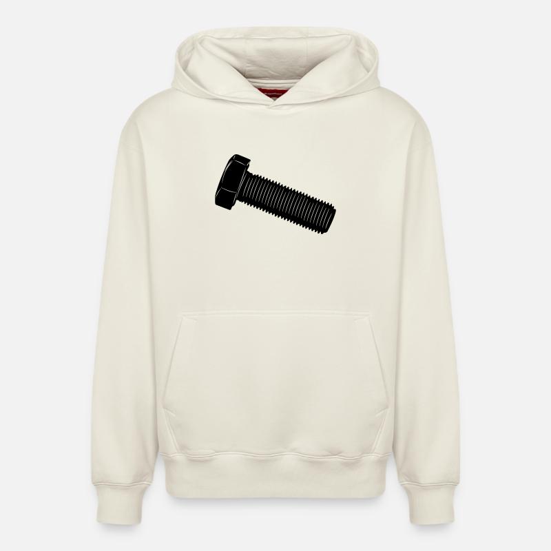 Boulon pour écrou - Sweat à capuche unisexe décontracté en coton biologique – de SPREAD - blanc cassé