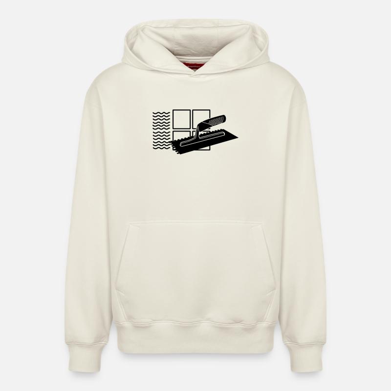 Logo de Tiler - Sweat à capuche unisexe décontracté en coton biologique – de SPREAD - blanc cassé