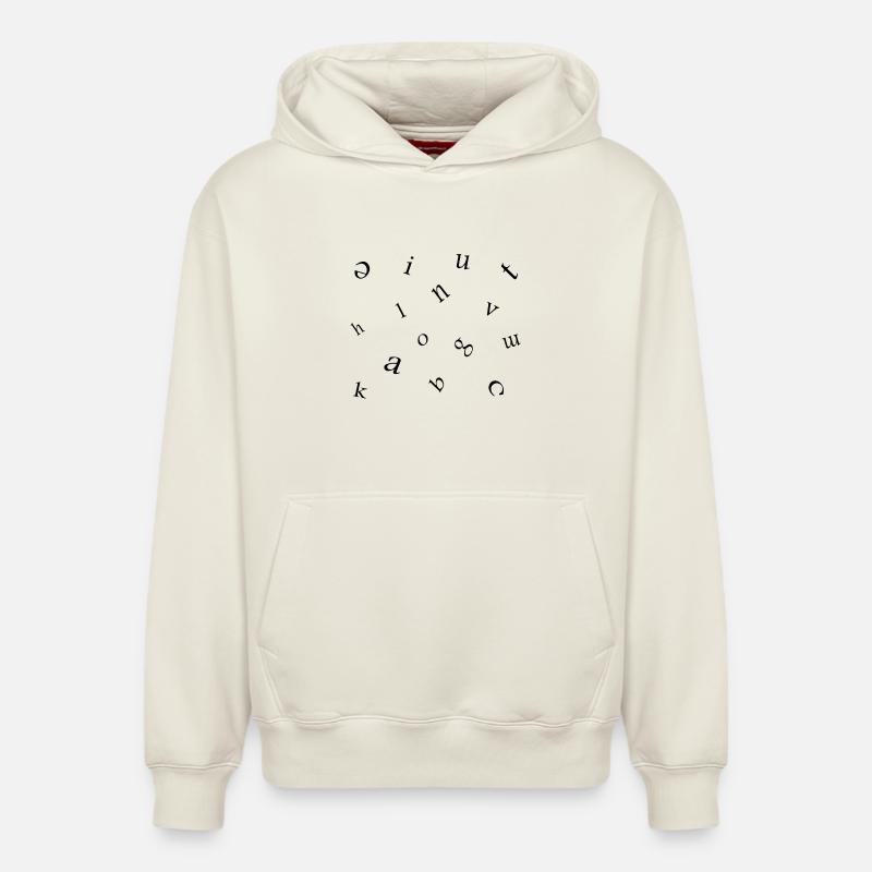 Lettres - Sweat à capuche unisexe décontracté en coton biologique – de SPREAD - blanc cassé