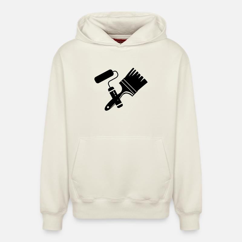 Tool Painter Walze und Pinsel Logo - Relaxed Unisex Organic Hoodie – von SPREAD - Naturweiß