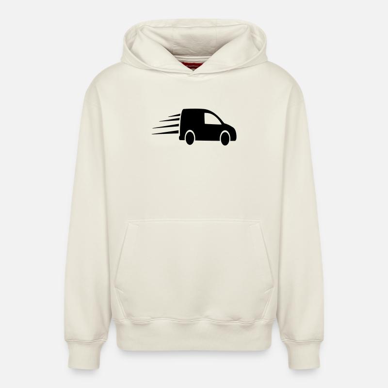 Commander une voiture bestelingen - Sweat à capuche unisexe décontracté en coton biologique – de SPREAD - blanc cassé