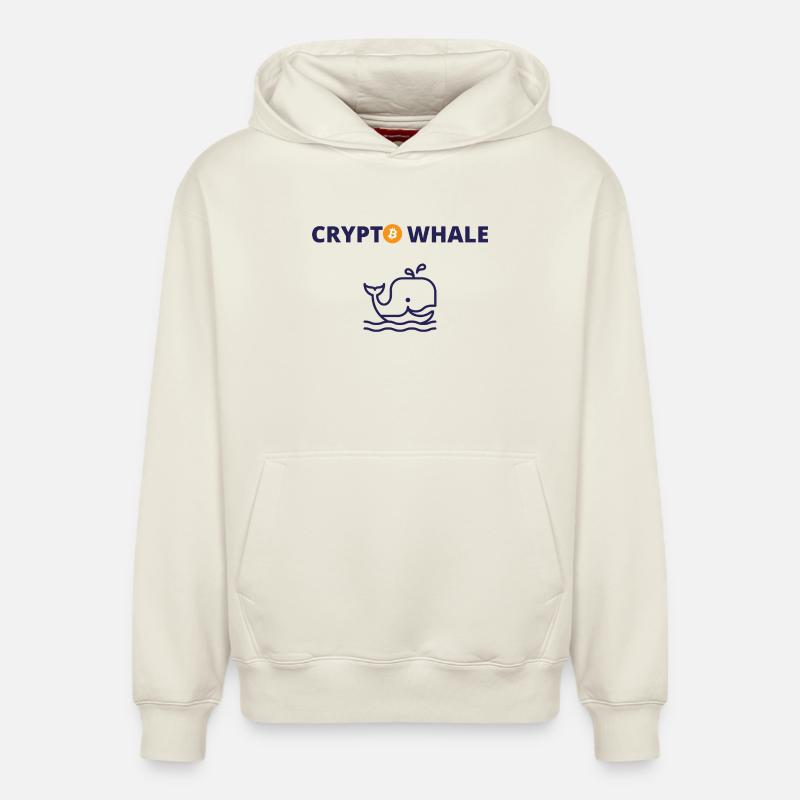 Crypto whale - Sweat à capuche unisexe décontracté en coton biologique – de SPREAD - blanc cassé