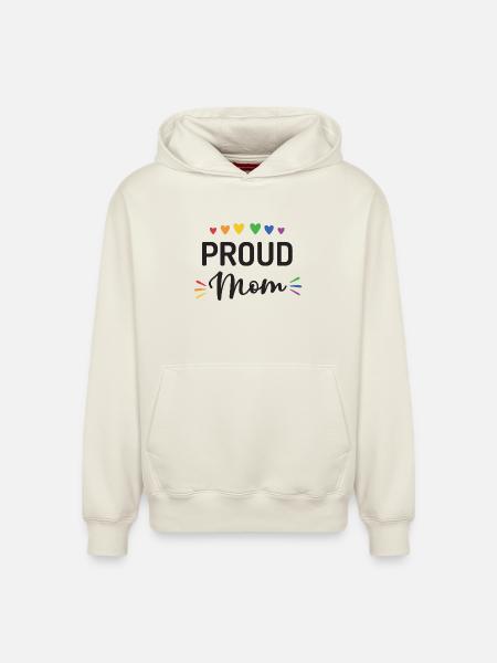 Proud Mom - Relaxed Unisex Organic Hoodie – by SPREAD - off white