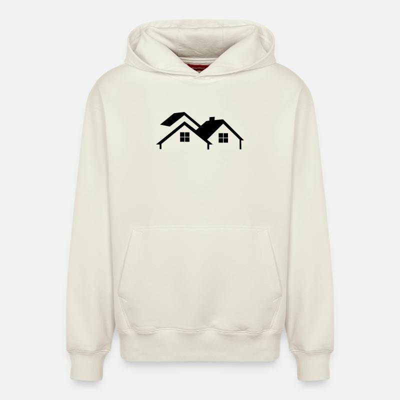 Hauslogo einfach - Relaxed Unisex Organic Hoodie – von SPREAD - Naturweiß