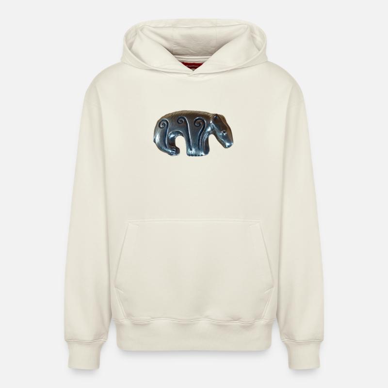 Ours d’argent Kalevala - Sweat à capuche unisexe décontracté en coton biologique – de SPREAD - blanc cassé