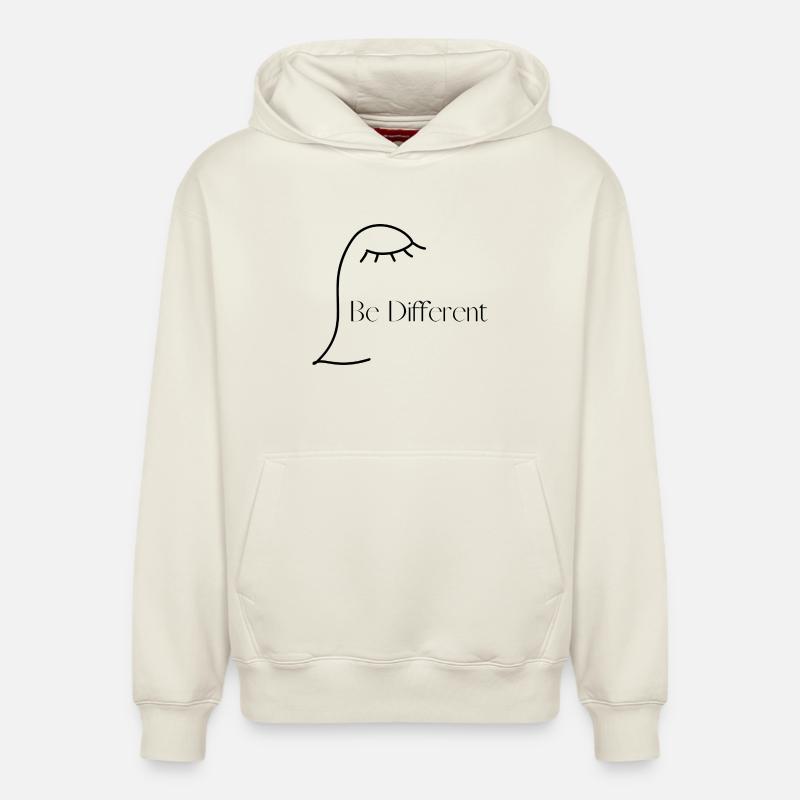 Être différent des autres - Sweat à capuche unisexe décontracté en coton biologique – de SPREAD - blanc cassé