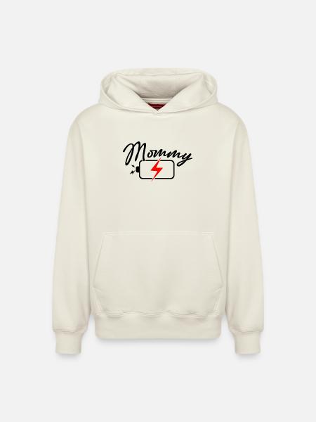 Crimson Lightning Emblem - Relaxed Unisex Organic Hoodie – by SPREAD - off white