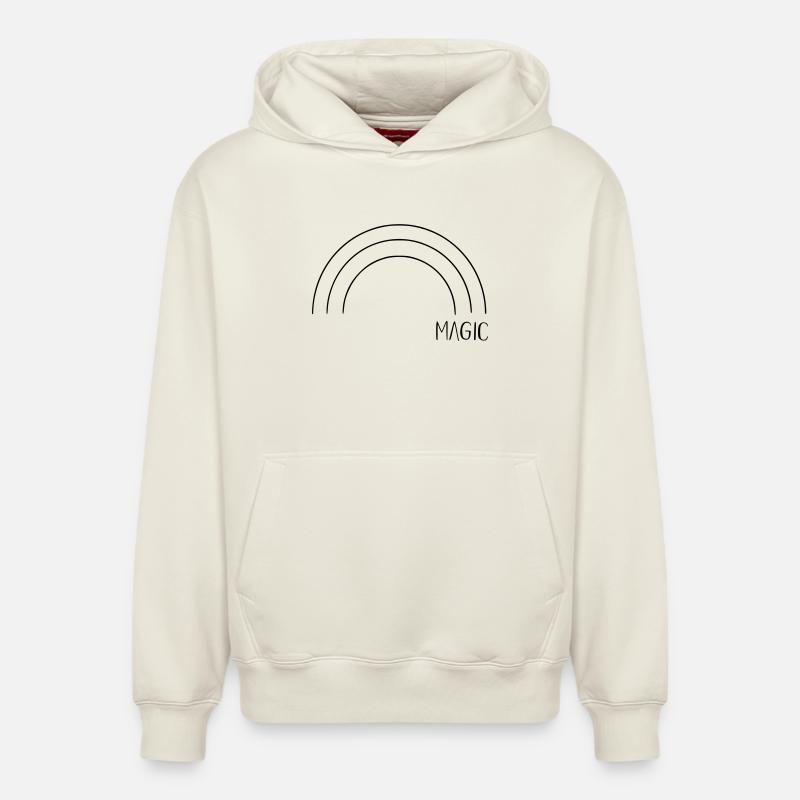 Magic Regenbogen - Relaxed Unisex Organic Hoodie – von SPREAD - Naturweiß