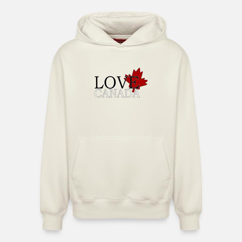 Amour canada - Sweat à capuche unisexe décontracté en coton biologique – de SPREAD - blanc cassé