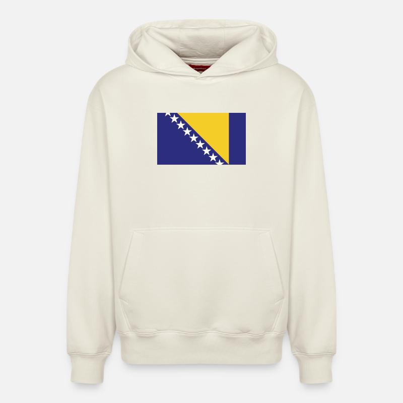 Drapeau H de Bosnie - Sweat à capuche unisexe décontracté en coton biologique – de SPREAD - blanc cassé