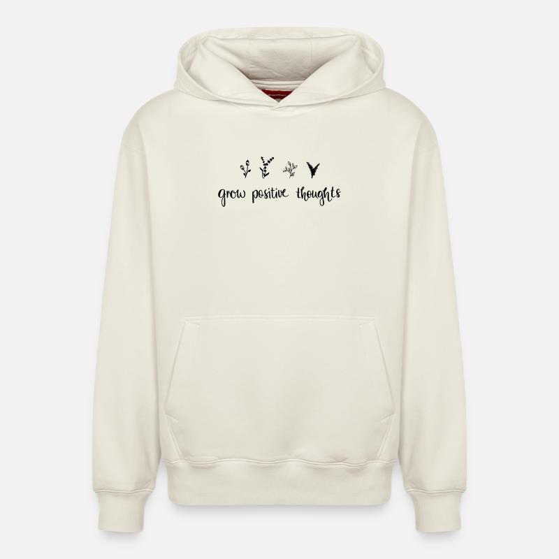 développer des pensées positives - Nature - Sweat à capuche unisexe décontracté en coton biologique – de SPREAD - blanc cassé