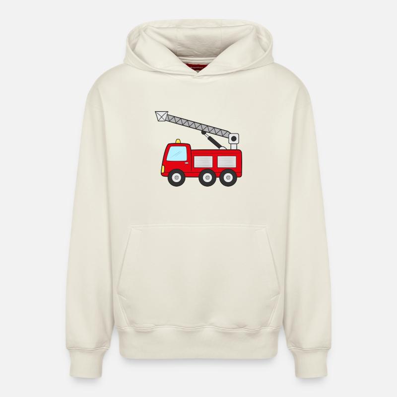Fire engine Fire engine - Relaxed Unisex Organic Hoodie – by SPREAD - off white