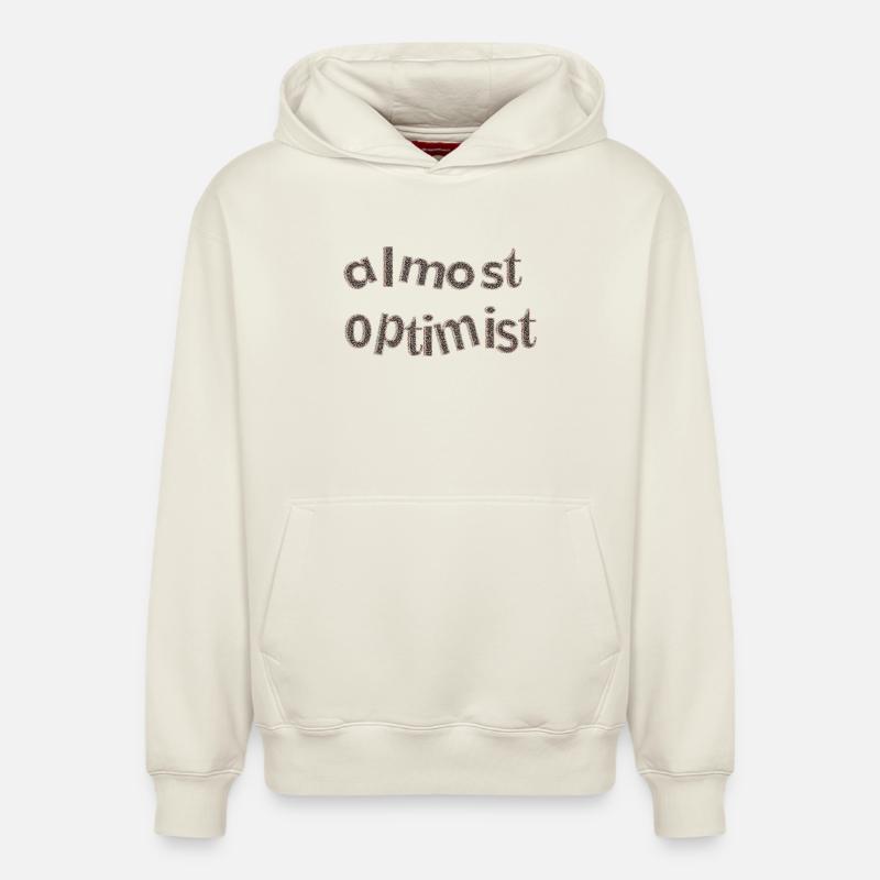 optimiste - Sweat à capuche unisexe décontracté en coton biologique – de SPREAD - blanc cassé