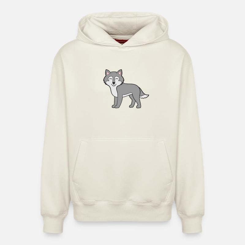 Loups-loups - Sweat à capuche unisexe décontracté en coton biologique – de SPREAD - blanc cassé