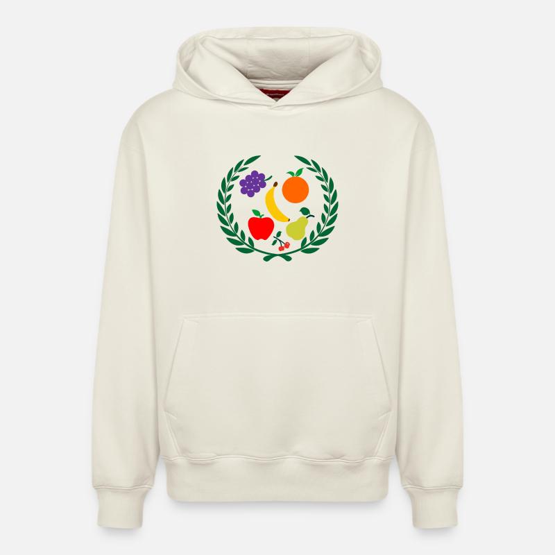 Fruit en couronne de laurier - Sweat à capuche unisexe décontracté en coton biologique – de SPREAD - blanc cassé