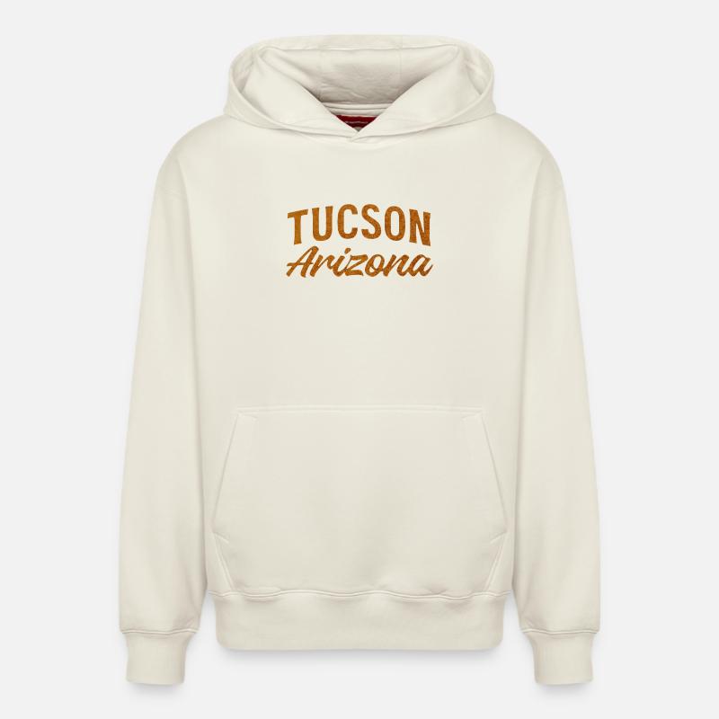Écriture rustique de Tucson, Arizona - Sweat à capuche unisexe décontracté en coton biologique – de SPREAD - blanc cassé