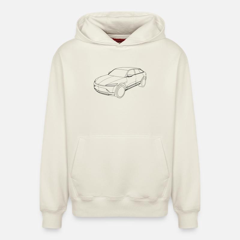 Mullen 5 - Sweat à capuche unisexe décontracté en coton biologique – de SPREAD - blanc cassé