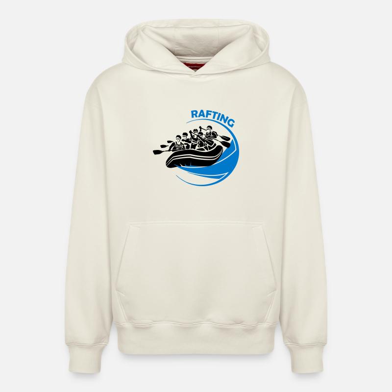 Rafting - Sweat à capuche unisexe décontracté en coton biologique – de SPREAD - blanc cassé