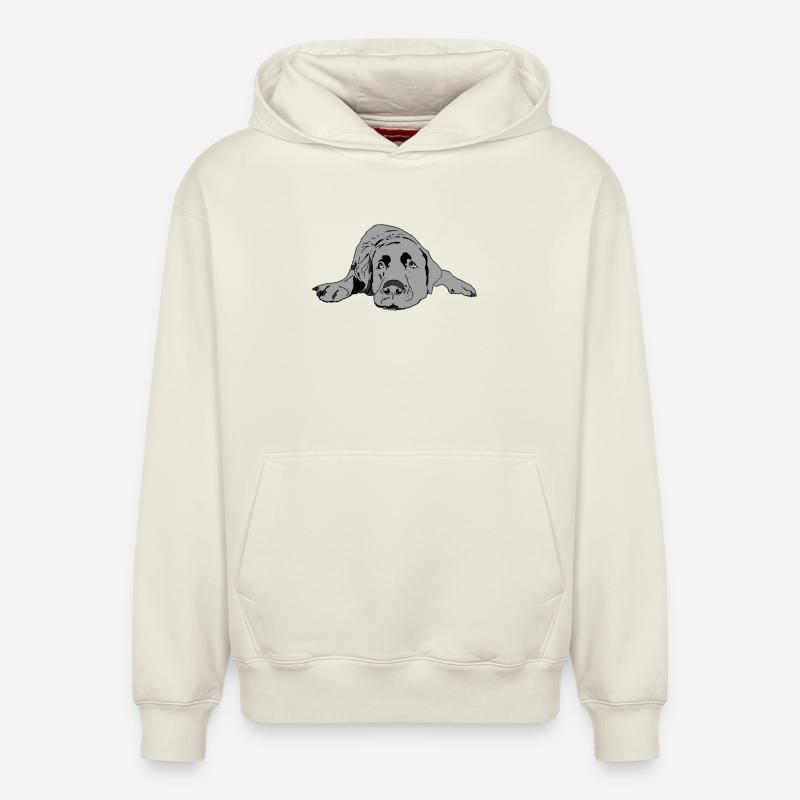 Labrador - Sweat à capuche unisexe décontracté en coton biologique – de SPREAD - blanc cassé