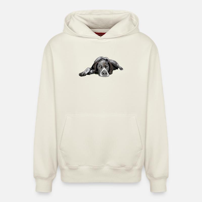 Pointer Deutsch Kurzhaar - Relaxed Unisex Organic Hoodie – von SPREAD - Naturweiß