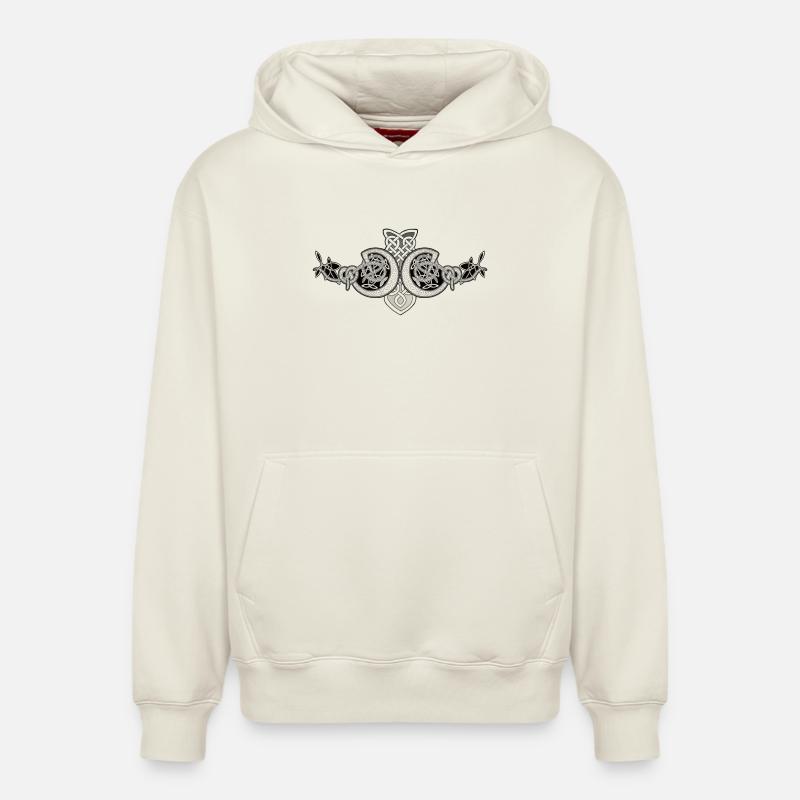 Filigrane des cercles nodaux doubles - Sweat à capuche unisexe décontracté en coton biologique – de SPREAD - blanc cassé
