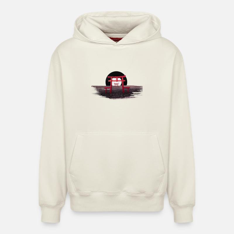 Vinyle SUN - Sweat à capuche unisexe décontracté en coton biologique – de SPREAD - blanc cassé