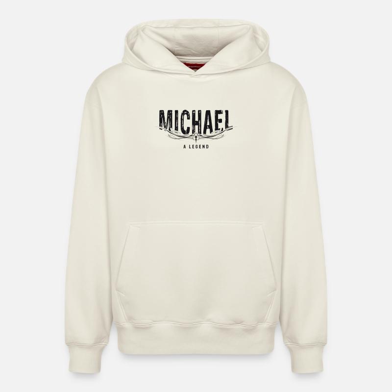 MICHAEL UNE LÉGENDE - Sweat à capuche unisexe décontracté en coton biologique – de SPREAD - blanc cassé