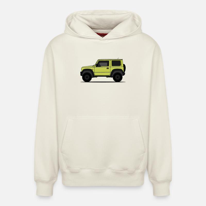Jimny Jaune - Sweat à capuche unisexe décontracté en coton biologique – de SPREAD - blanc cassé