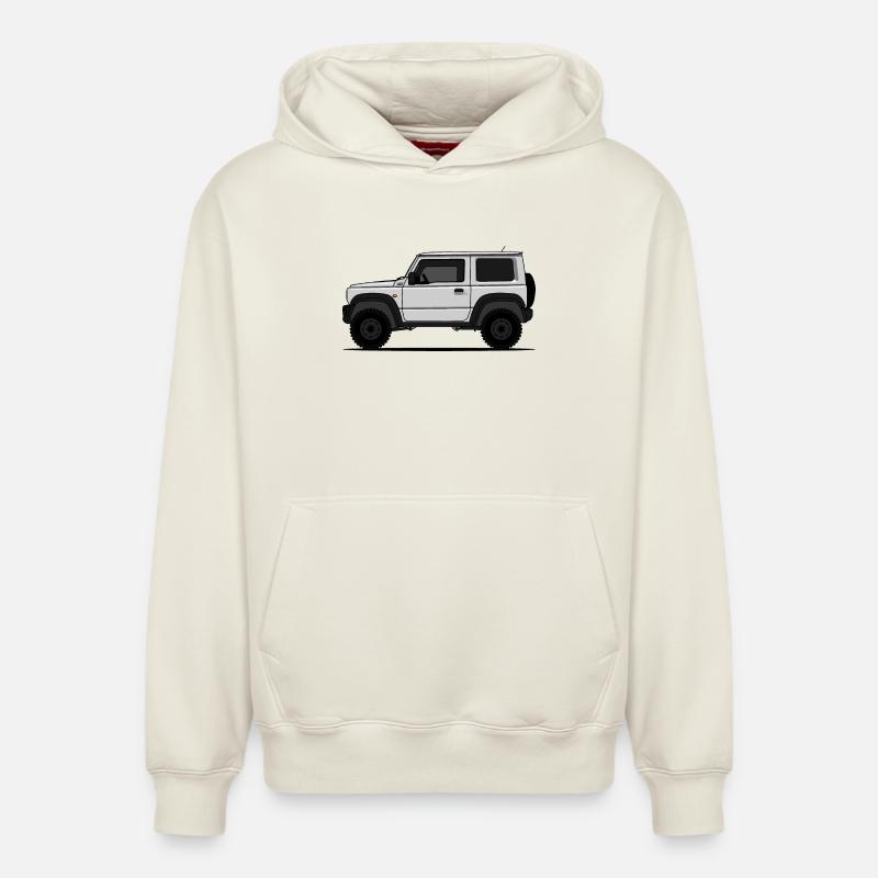 Jimny Blanc - Sweat à capuche unisexe décontracté en coton biologique – de SPREAD - blanc cassé
