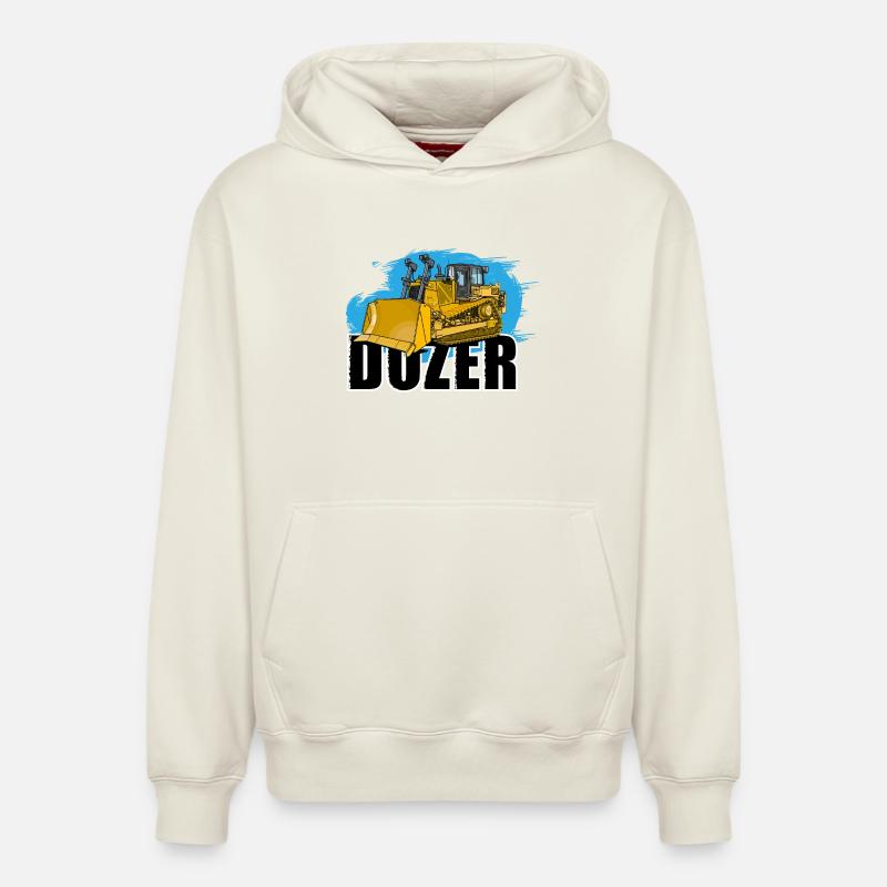 Bulldozer oder Planierraupe - Relaxed Unisex Organic Hoodie – von SPREAD - Naturweiß